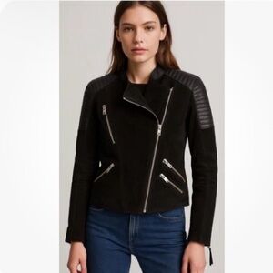 Mango Combi Suede and Leather Biker Jacket